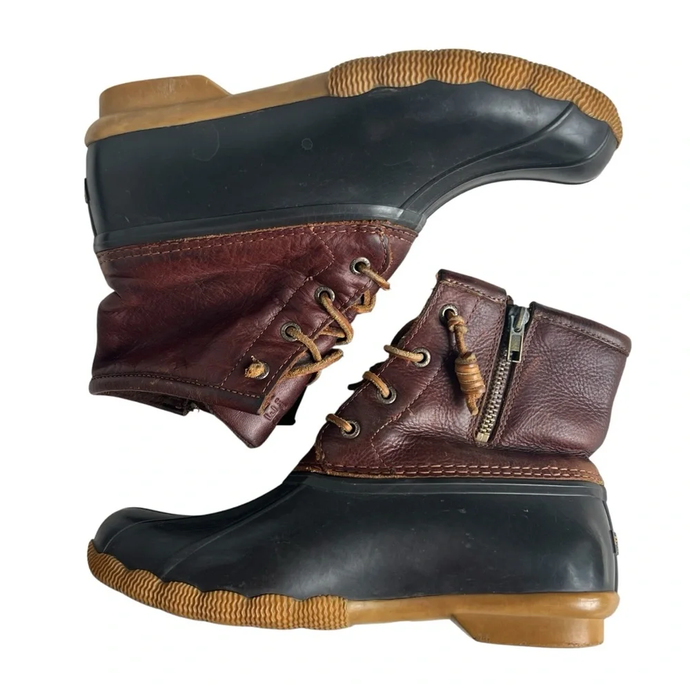Sperry Top Sider Saltwater Duck Boots Women’s 7M  Brown Rain Snow Boot STS91176